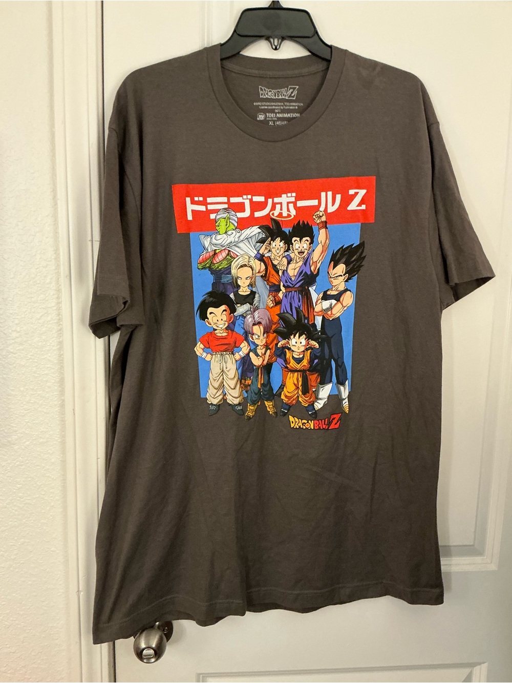 Dragon Ball Z Anime Men’s XL Gray Characters Graphic Tee Goku Vegeta Piccolo